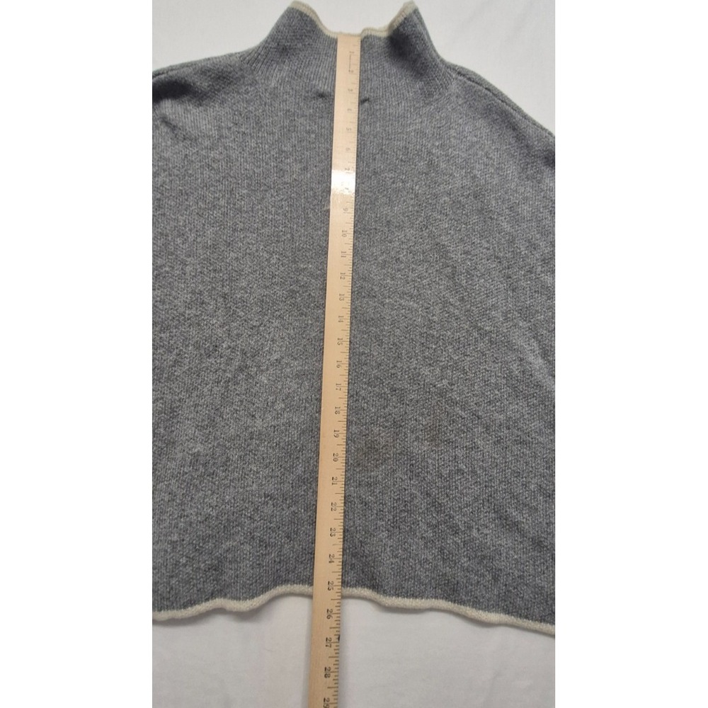 Zara women's Grey high neck pullover tight knit sweater off white‎ detail sz. LG - Picture 11 of 14